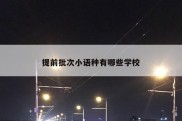 提前批次小语种有哪些学校