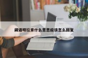 藏语呀拉索什么意思应该怎么回复