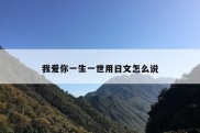 我爱你一生一世用日文怎么说