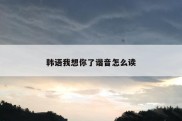 韩语我想你了谐音怎么读