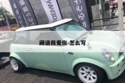 藏语我爱你 怎么写