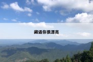 藏语你很漂亮