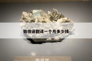做俄语翻译一个月多少钱