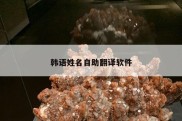 韩语姓名自助翻译软件